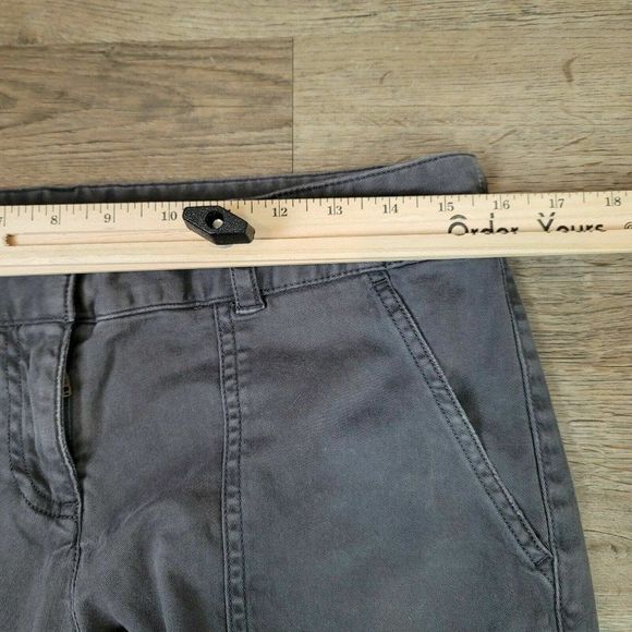 LOFT Ann Taylor Jeans Gray Solid Casual Cotton Pants Straight Leg Flat Front 4 - Picture 7 of 9